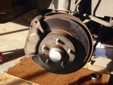 Brake disk and caliper refitted